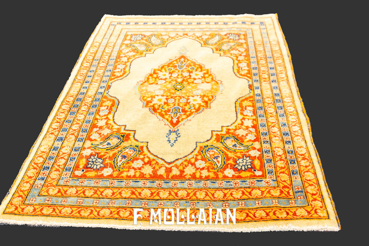 Tappeto Antico Classico Color Beige Tabriz Hagi Gialili n°:362048